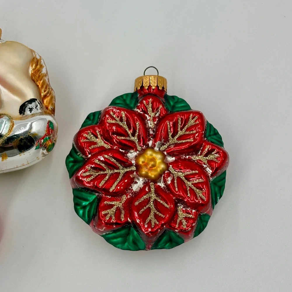 9pc‎ Vintage Ornament Lot Unique Treasures Blown Glass Christmas